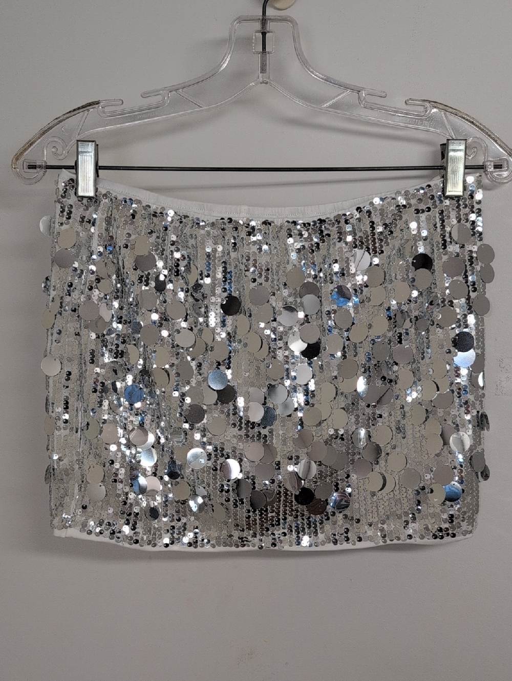 SILVER SEQUIN MINI SKORT PARTY CLUBWEAR